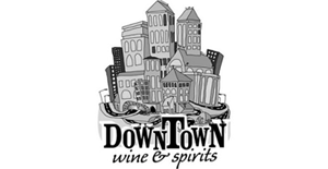 Downtown Wine and Spirits Logo Grayscale