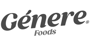 Génere Foods Logo in Grayscale